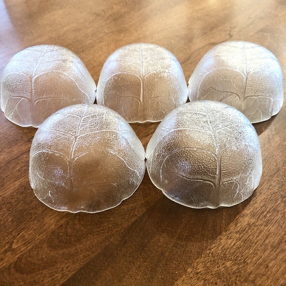ARCOROC, FRANCE, ASPEN LEAF, Vintage, Glass, 5", Fruit, Dessert, Bowl, Set of 5 - Picture 8 of 12